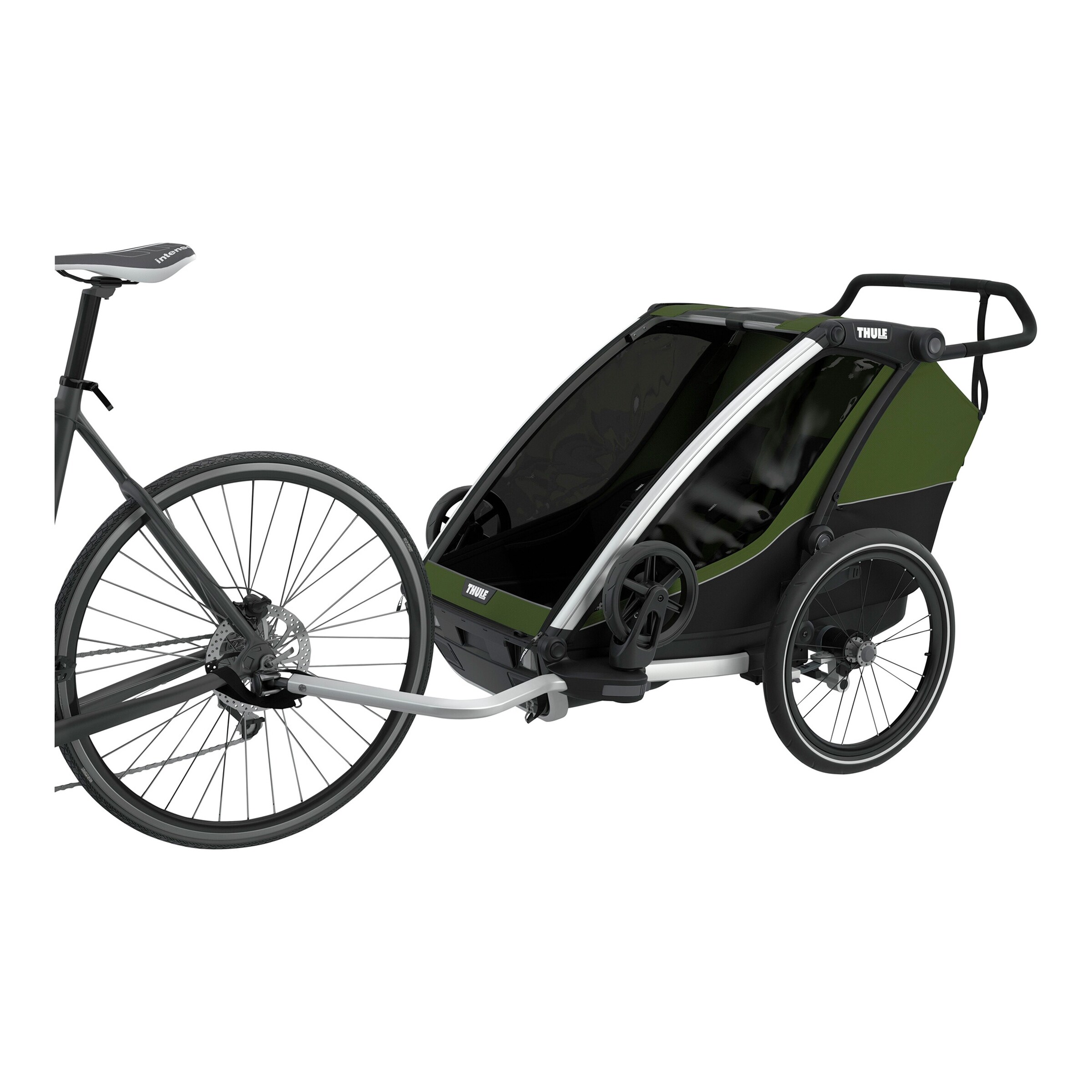 Thule Fahrradanhänger Chariot Cab 2 inkl. Fußsack Sport Bundle cypress green