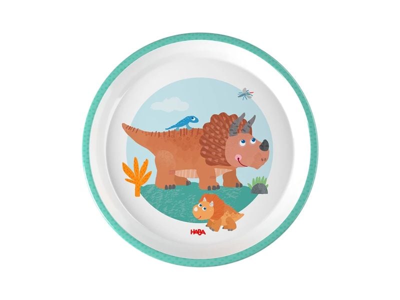 Haba Kinderteller Dino Mehrfarbig Kinderteller mit Motiv