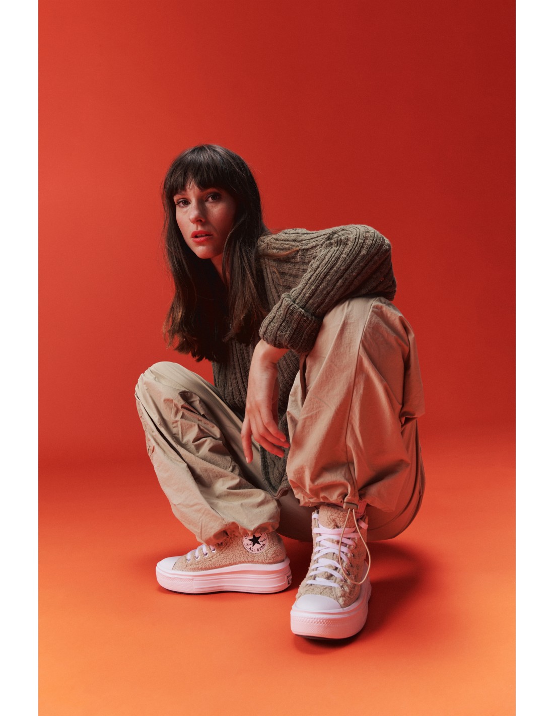 converse Sneakers Femme Montante Ctas Move Hi Beach Stone/White/Black