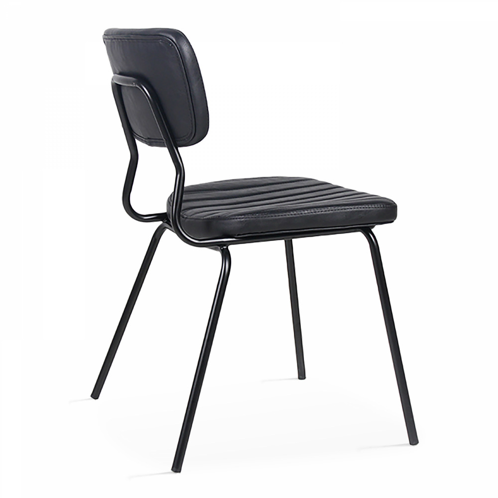 Lot de 2 chaises en textile enduit noir