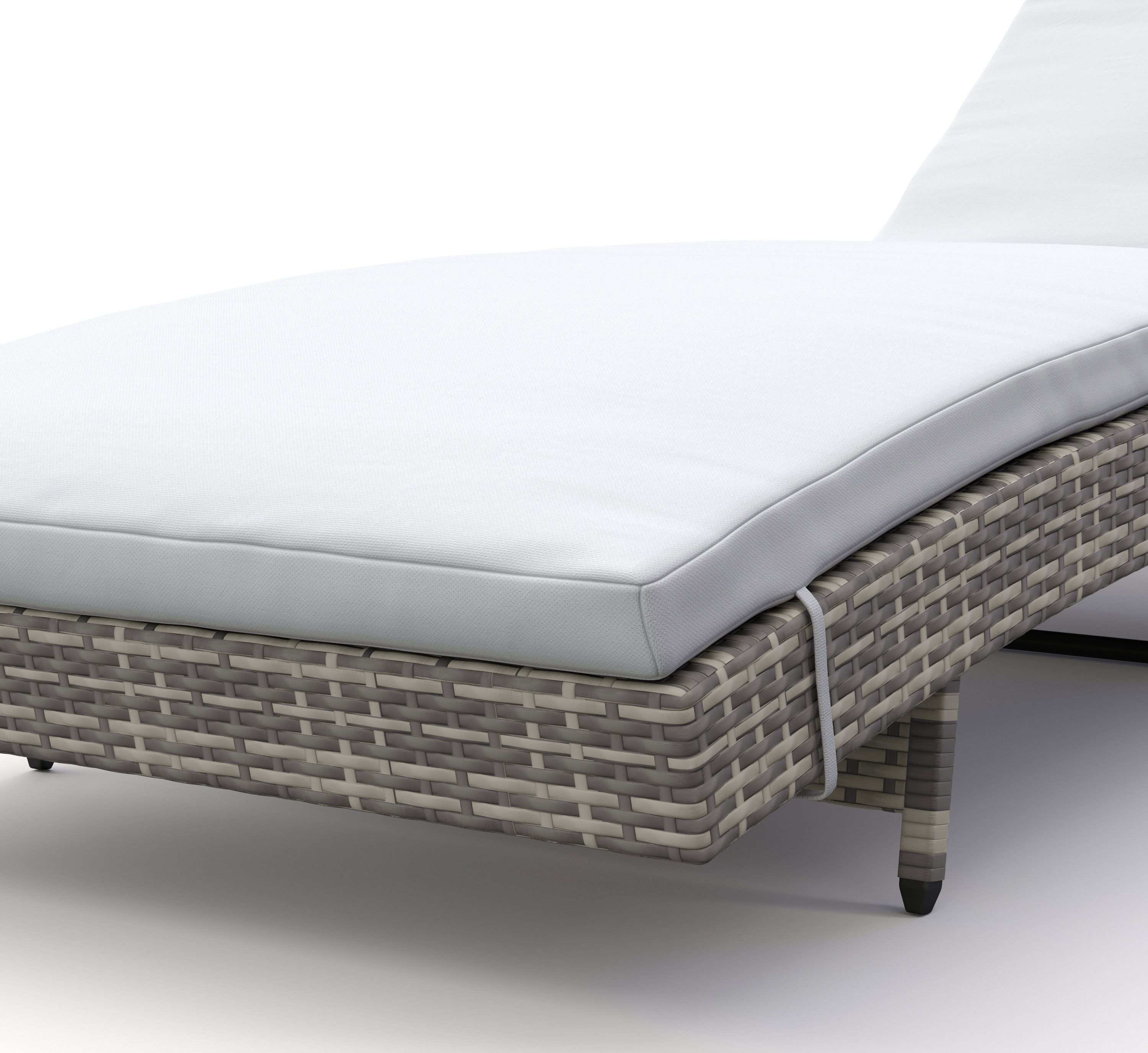 Liegestuhl Rattan LAVI grau