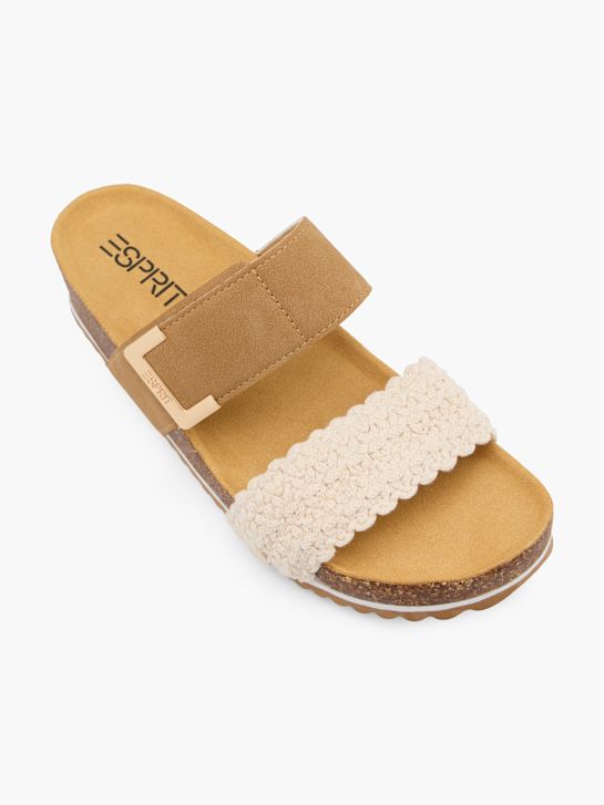 ESPRIT Tieffussbett-Pantolette Cognac