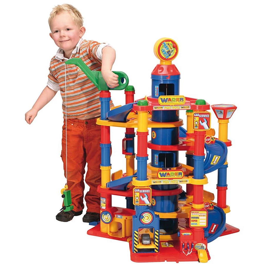 WADER QUALITY TOYS Park Tower mit 7 Ebenen und Autos