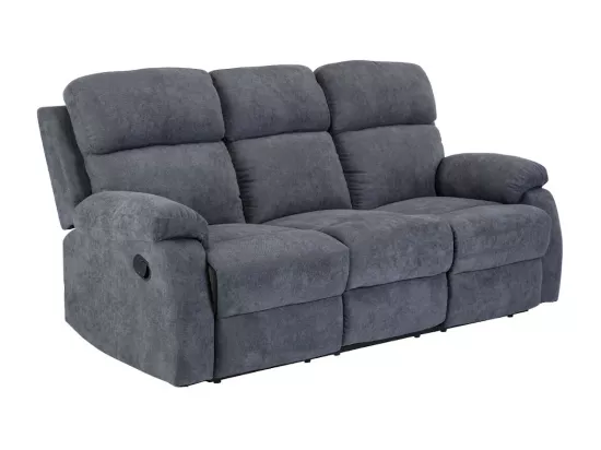 Canapé 3 places et un fauteuil relax en tissu TOLZANO - Anthracite