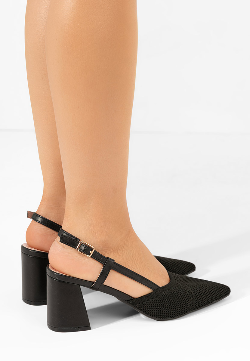 Chaussures à talon épais noirs Estephana