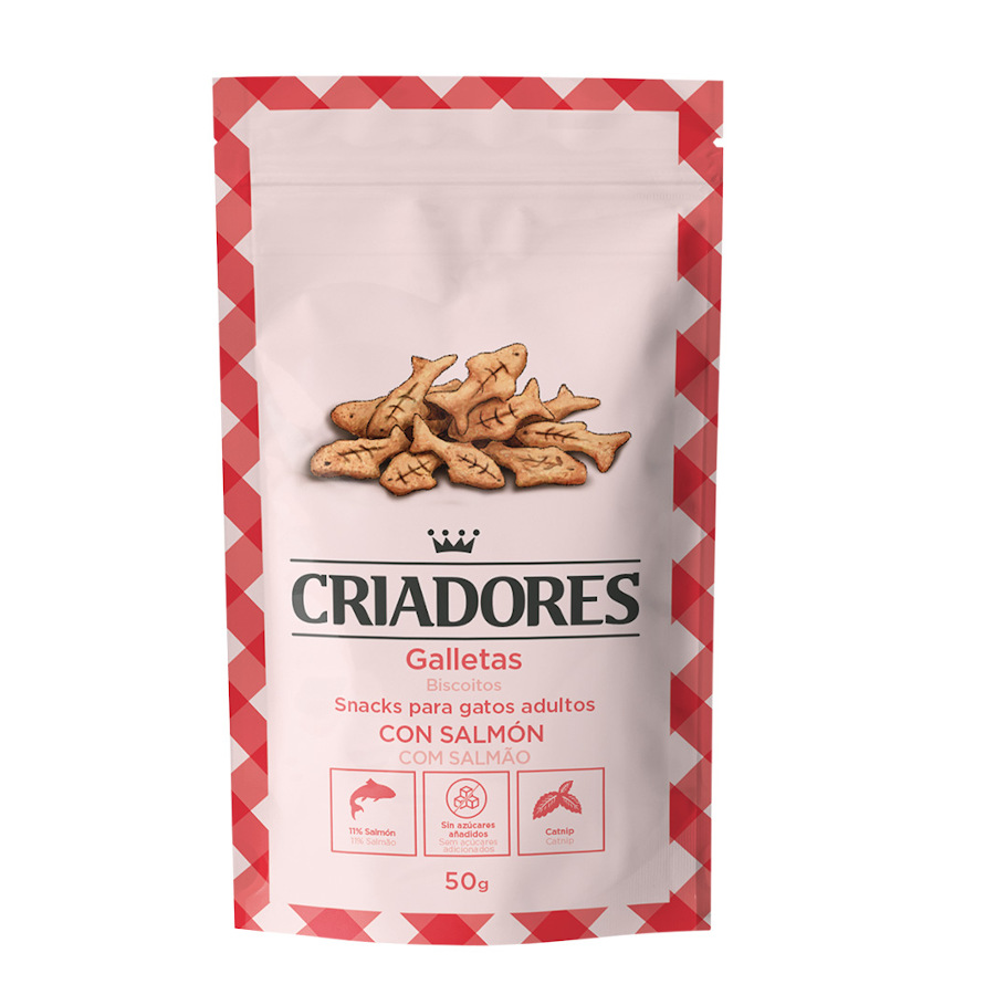 Biscoitos Breeders Piccolinis de Salmão e Catnip para Gatos