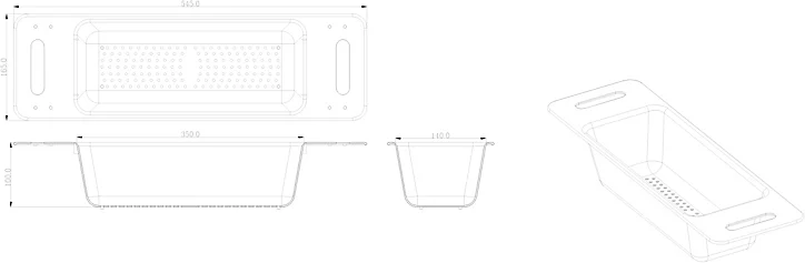 Passoire pour évier de cuisine Datil GoodHome L. 54,5 cm gris anthracite