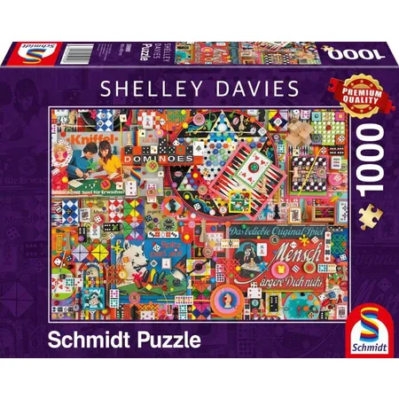 Schmidt Spiele Puzzle - Shelley Davies Vintage Gesellschaftsspiele, 1000 Teile