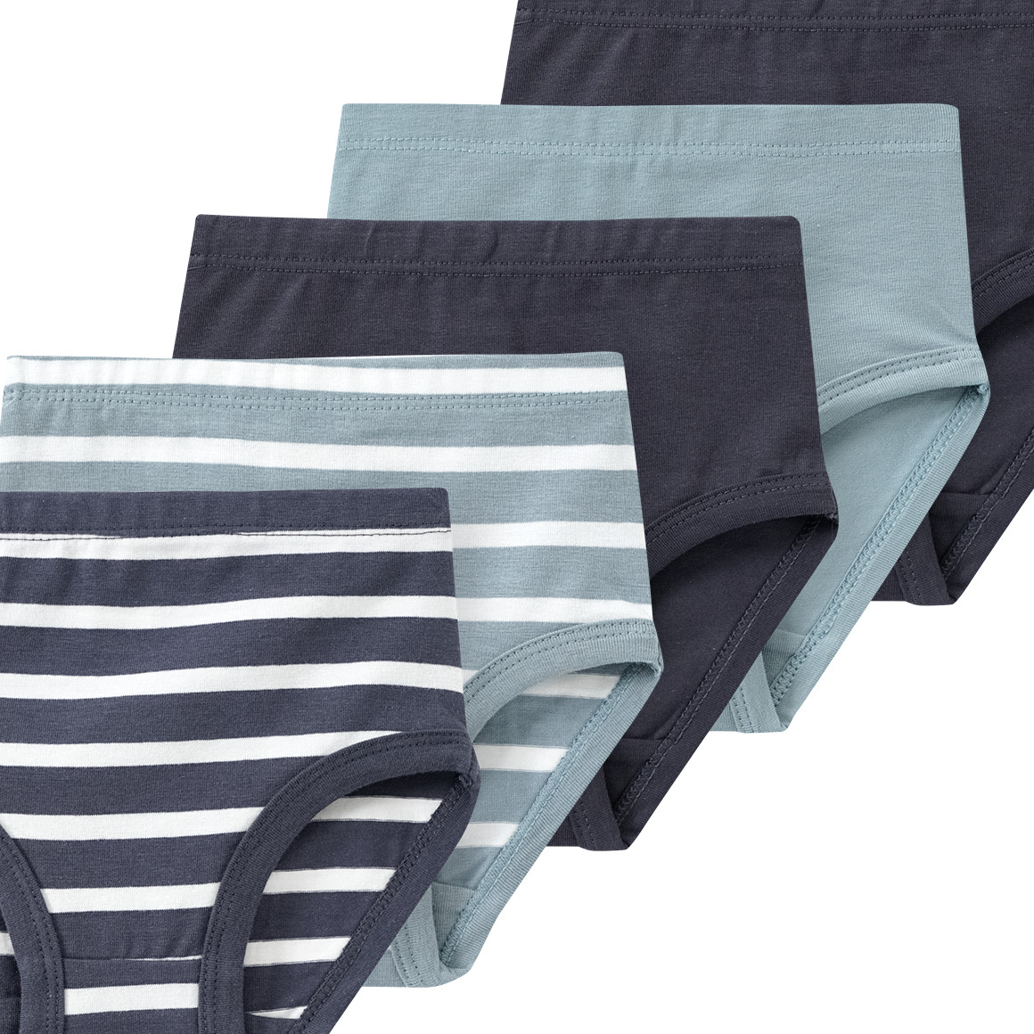 Famy 5 Baby Slips mit Bio-Baumwolle salbei / dunkelblau / weiss