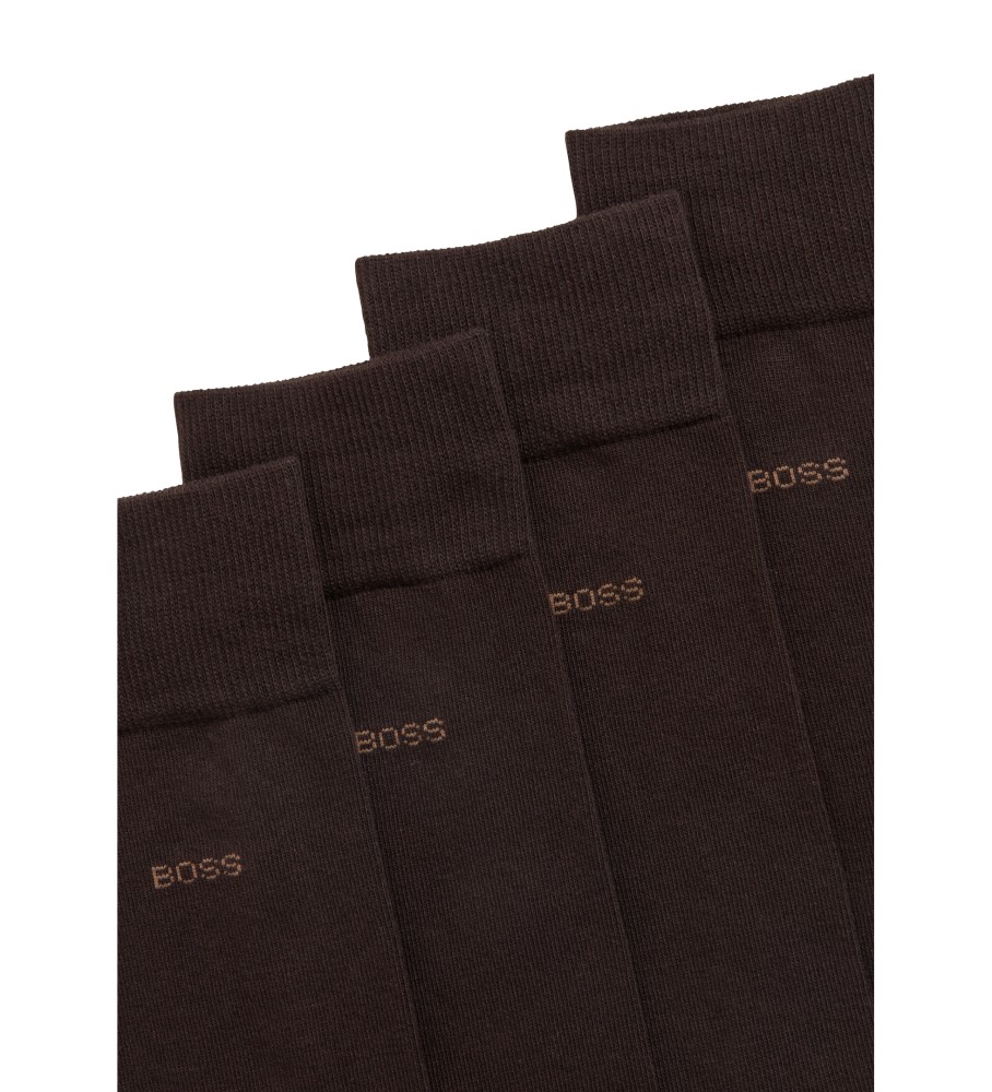 Pacote com 2 pares de meias marrons da marca BOSS