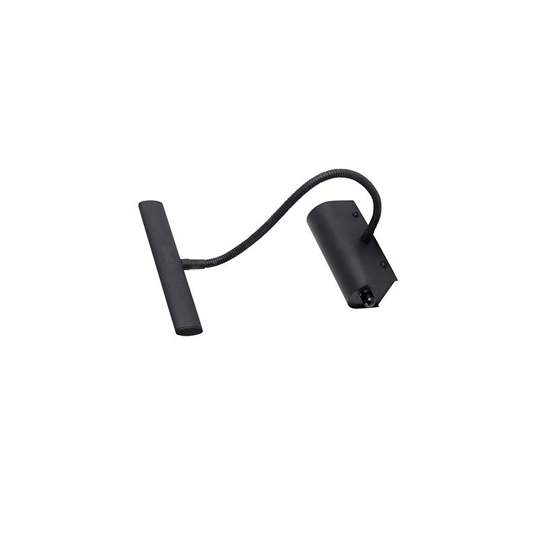 Design wandlamp zwart 18,5 cm incl. LED met dimmer - Tableau
