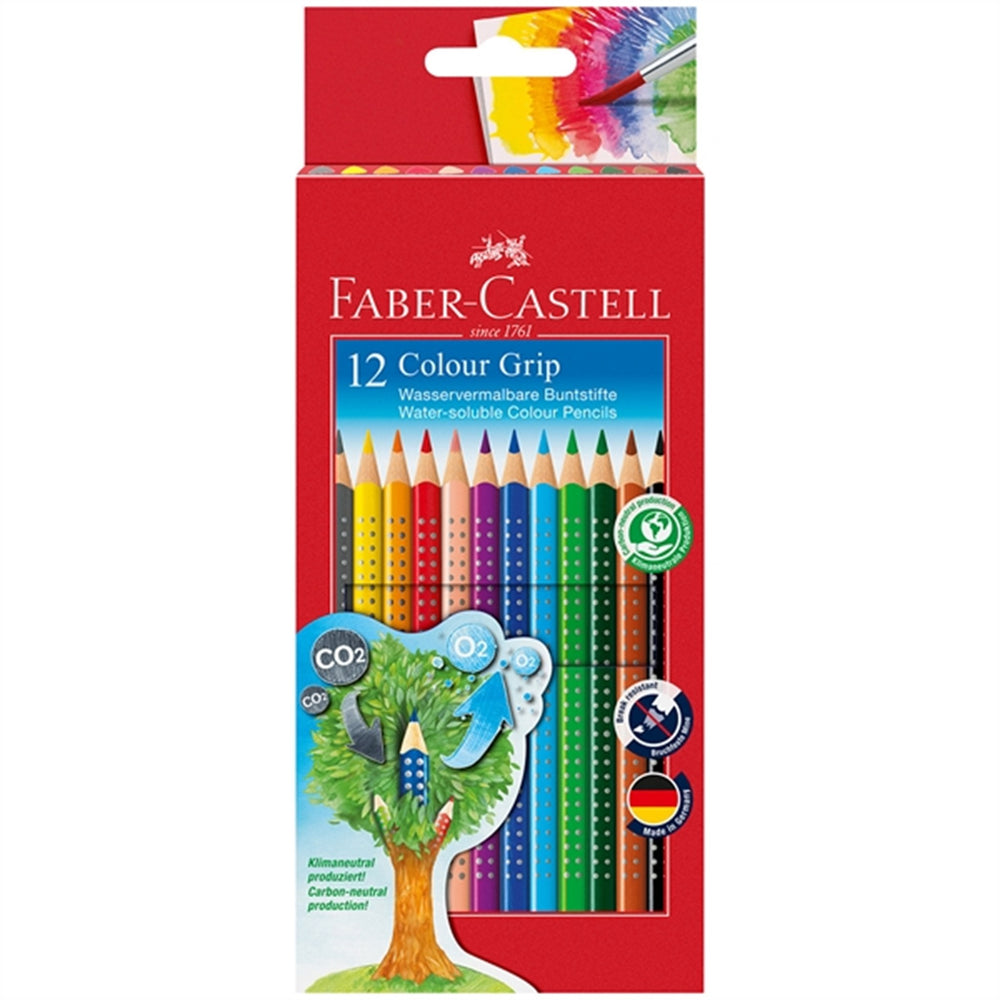 Køb Faber Castell Grip 2001 Akvarel 12 Trekants Farveblyanter | Luksusbaby