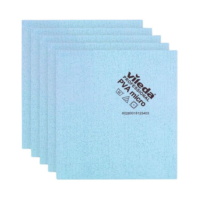 Vileda 143590 PVA micro microvezeldoeken blauw 38x35cm set 5 stuks (4023103176317)