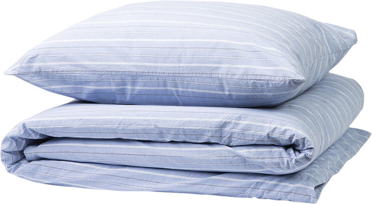 Magasin du Nord Collection Stripe washed percale 140x200cm l. blue/white