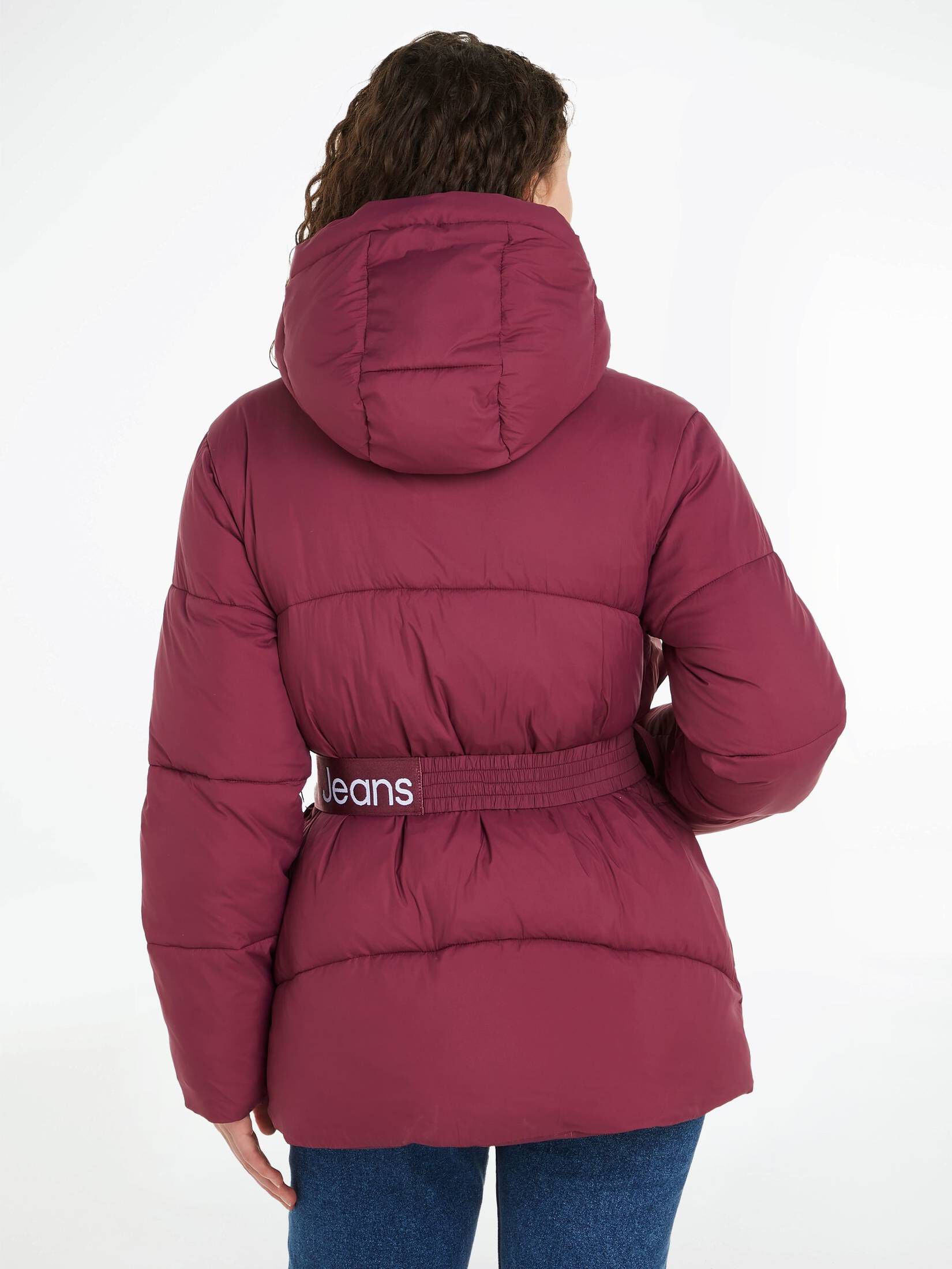 CALVIN KLEIN JEANS| Damen Steppjacke LOGO BELT SHORT PUFFER