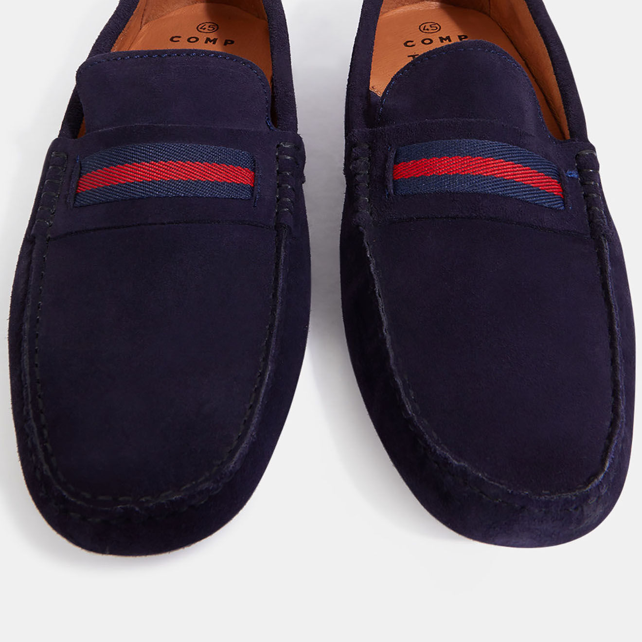 Comptoir GL Mocassins en Velours de Cuir Ferdie bleu marine