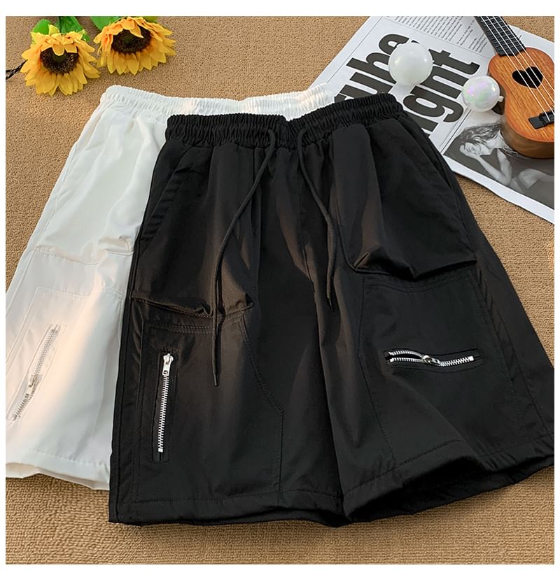 Diphon - Effen shorts met trekkoordtaille