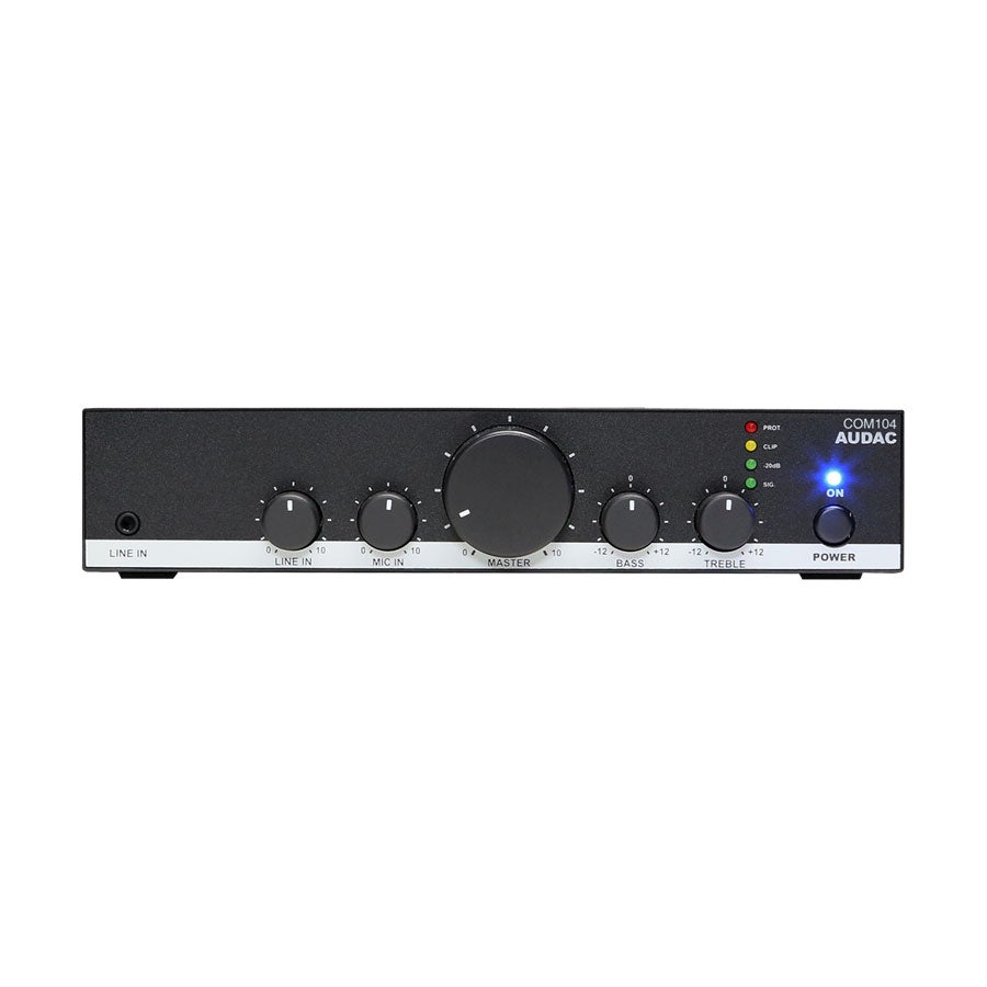 Audac COM104 powered mixer 100V/4 Ohm - 40 Watt