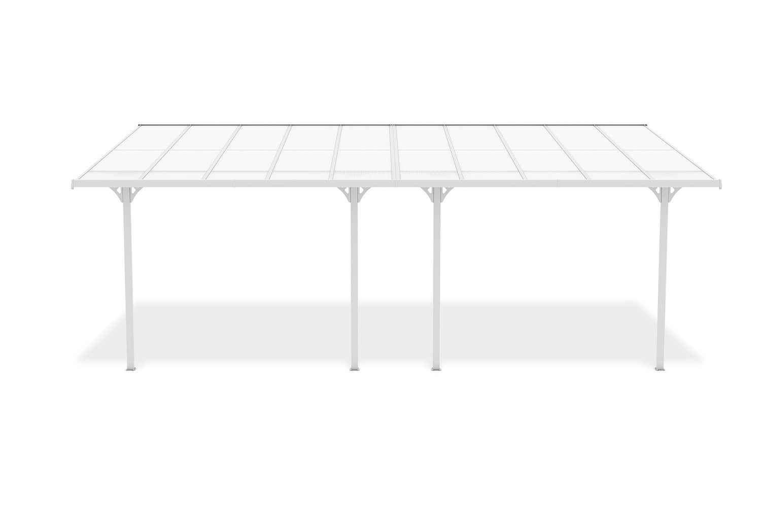 Aangebouwde pergola/carport 18m² KLEO 600L300 aluminium wit