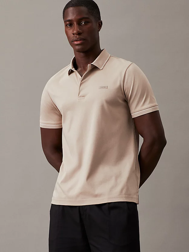 Camisa polo de algodão mercerizado