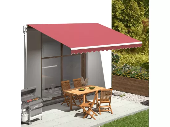 Tissu de remplacement pour auvent Bordeaux rouge 4,5x3 m