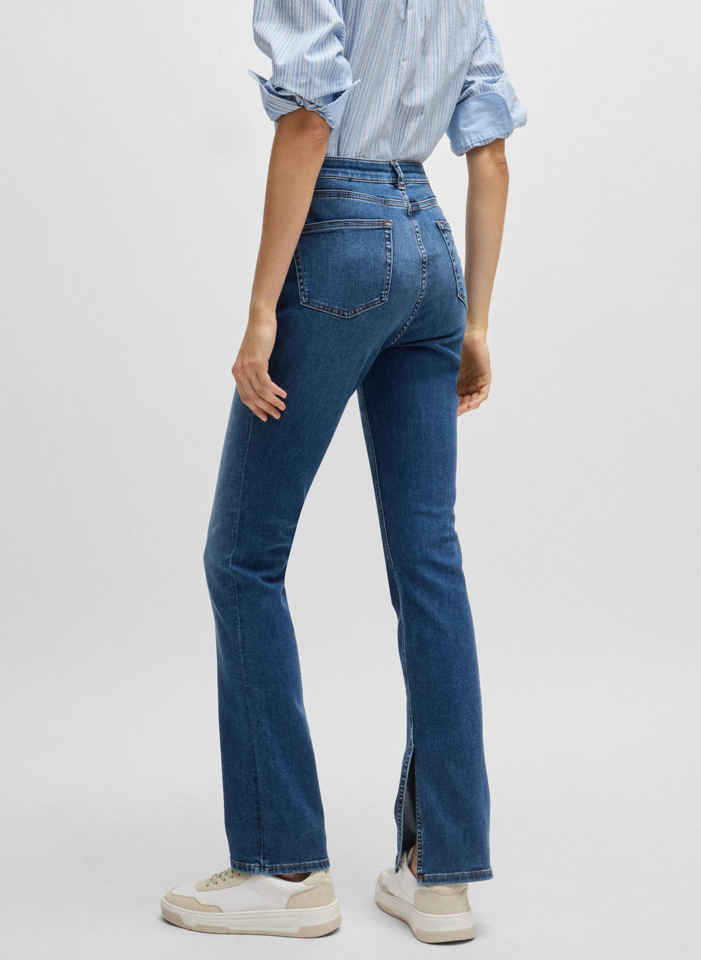 Jean boot-cut en coton mélangé | Bleu