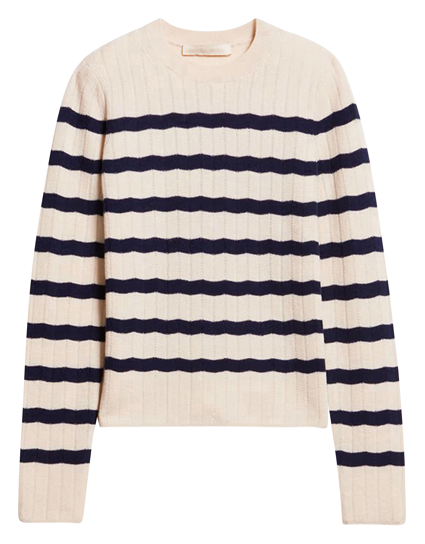 ESTELLE - Pull marinière ajusté en laine | Bleu
