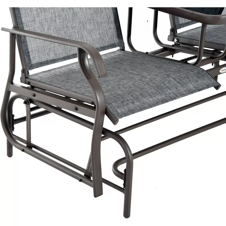 Outsunny Gartenbank mit Tisch grau, braun
