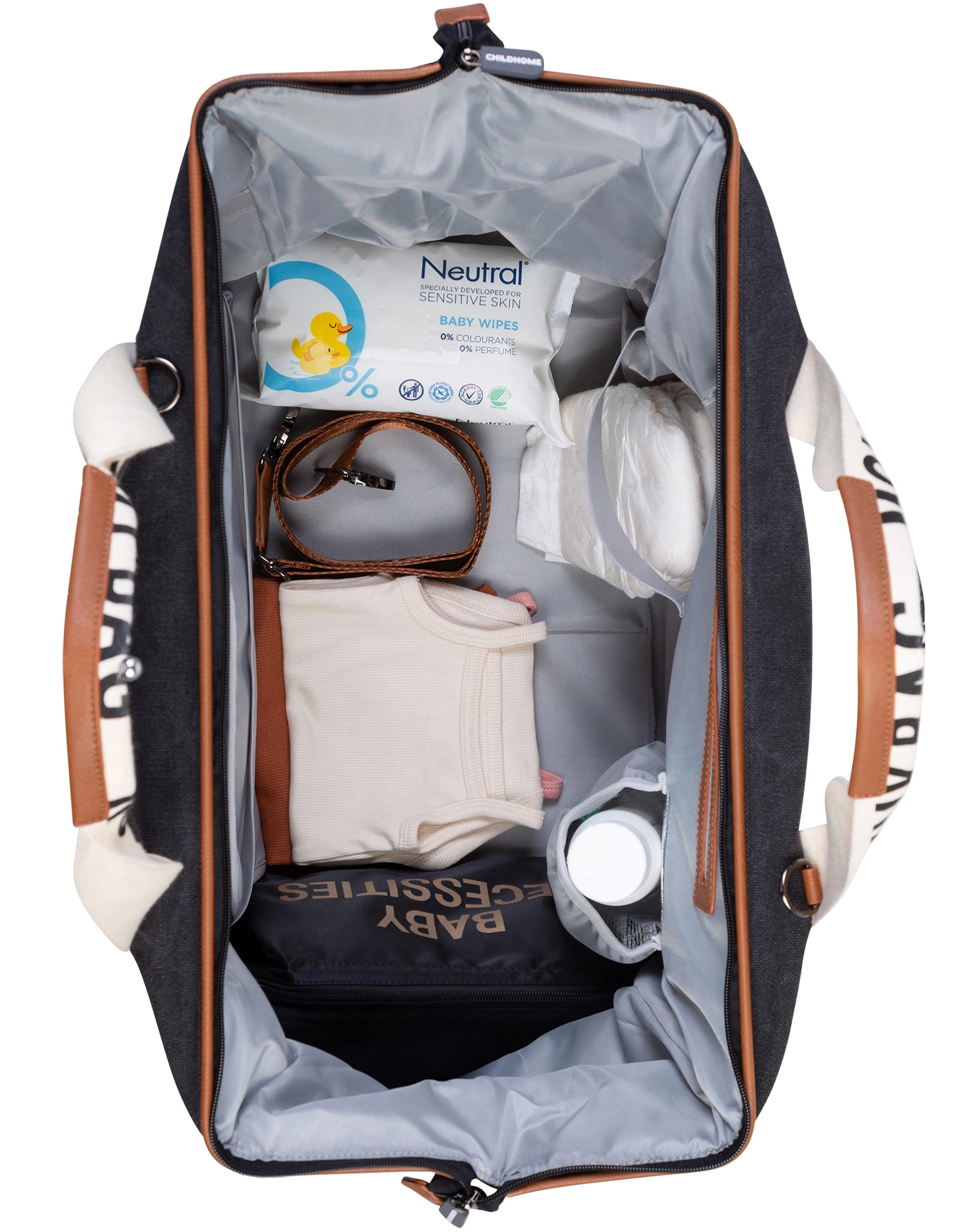 Canvas-Wickeltasche MOMMY BAG SIG (55x35x40) in black