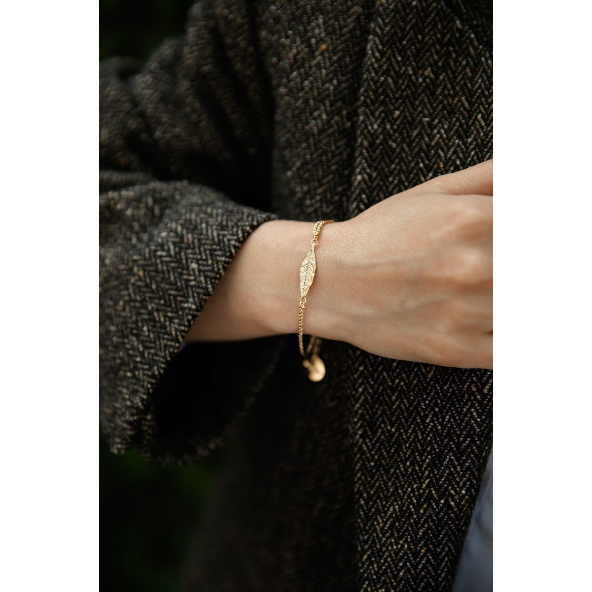 bracelet feuille plaqué argent - THALIE