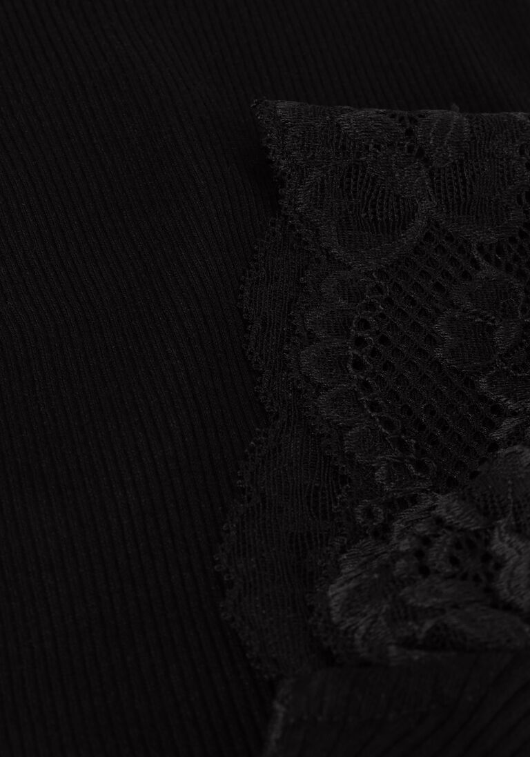 ROSEMUNDE zwarte rosemunde top beatha silk t-shirt w/ lace