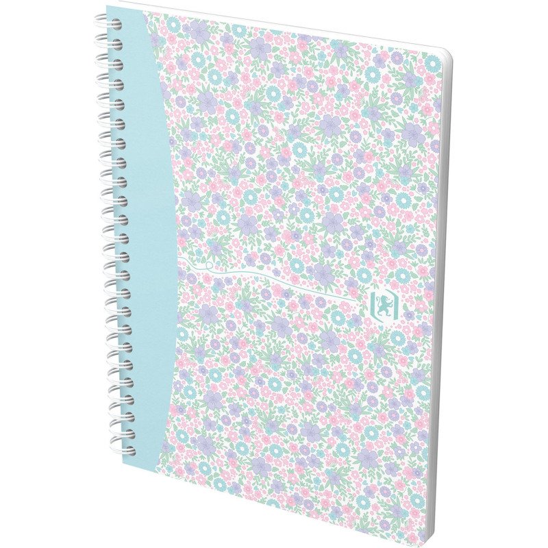 Cahier spirale Oxford Floral A5 14,8 x 21 cm petits carreaux 120 pages