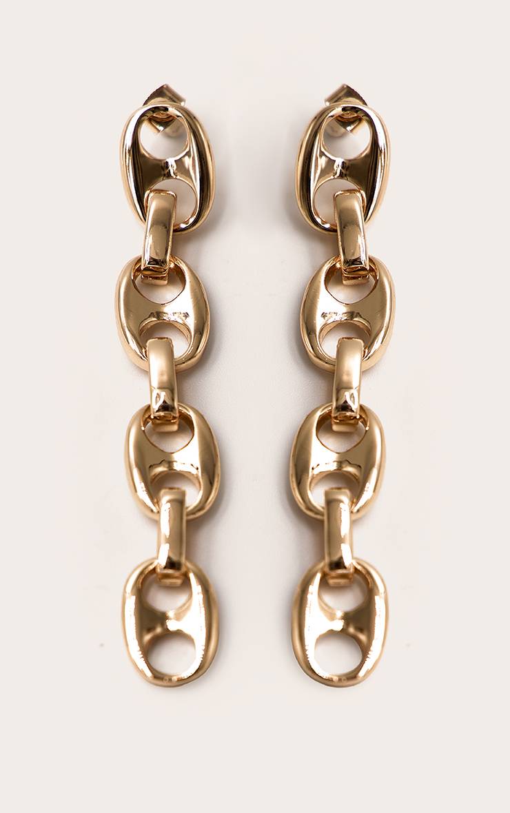 Doré Boucles D'oreilles Drapées À Chaîne Maillons