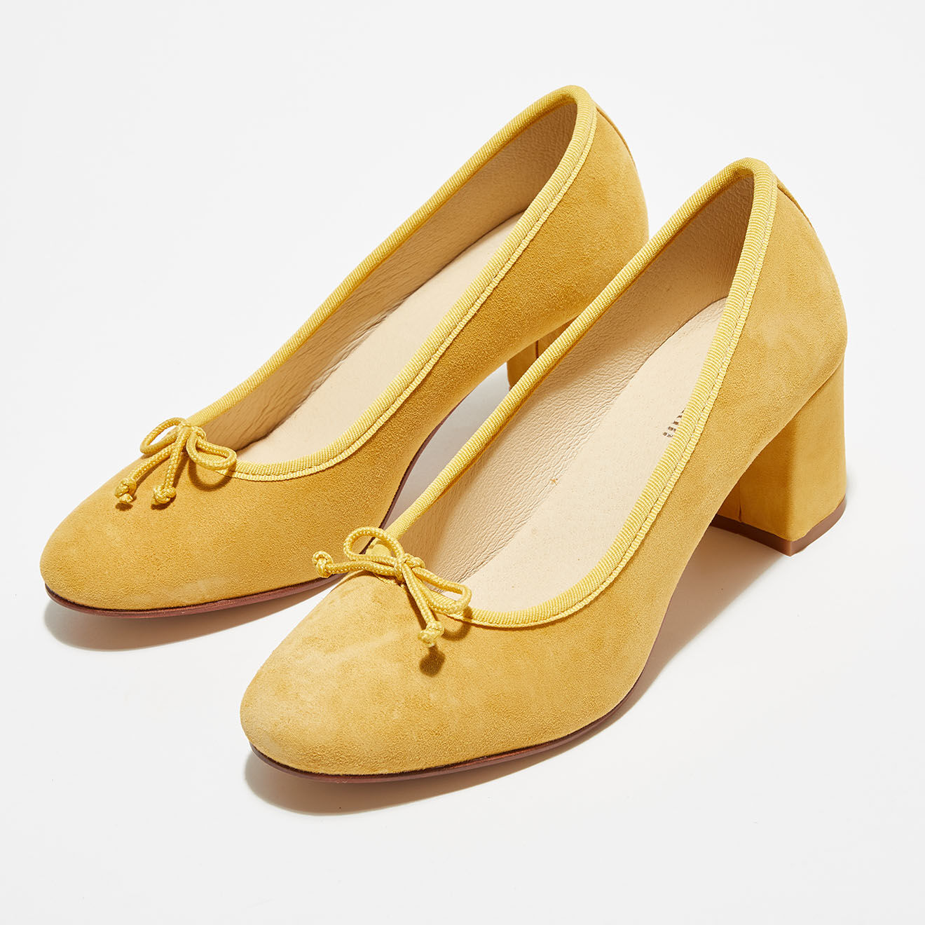 Quartier Latin Ballerines en Velours de Cuir Sophie soleil - Talon 6 cm
