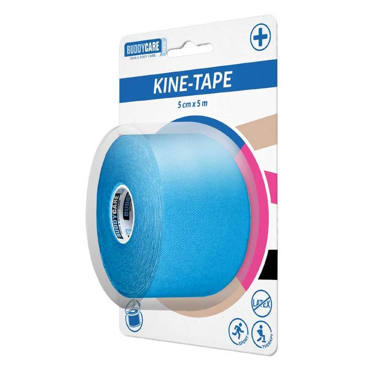 Kine-Tape latexfrei Buddycare med 5cmx5m blau, 1 St