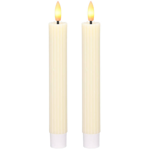 Blokker LED Dinerkaars Ribbel - 2,2x15,5 cm - Crème