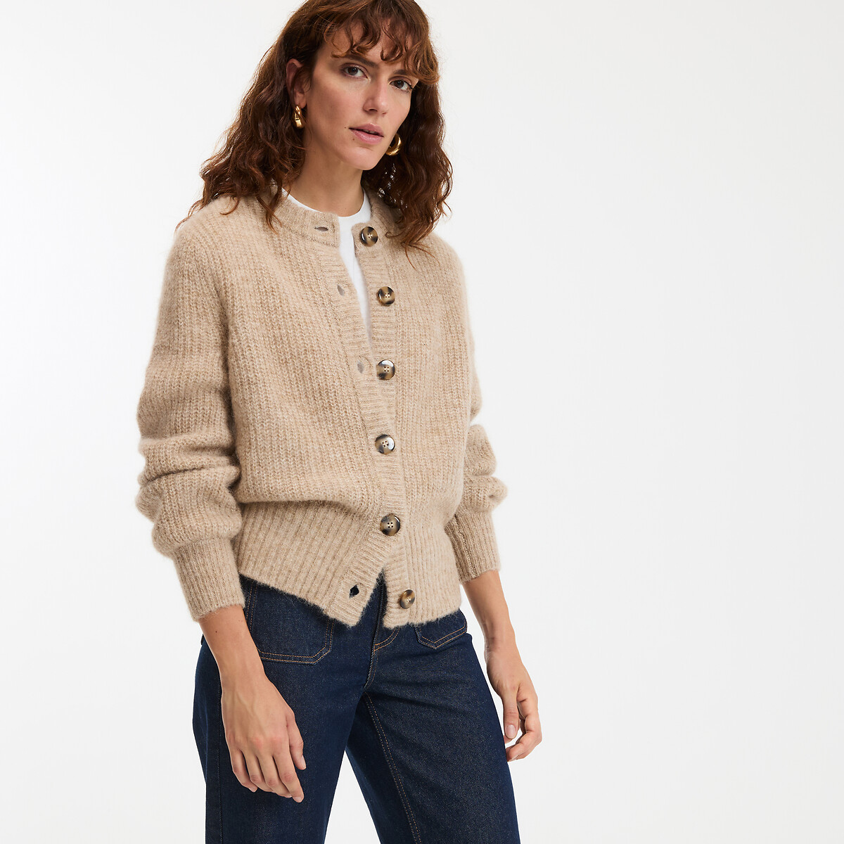 COLEÇÕES LA REDOUTE<br>Colete em malha mista de alpaca, Assinatura AMBROISE