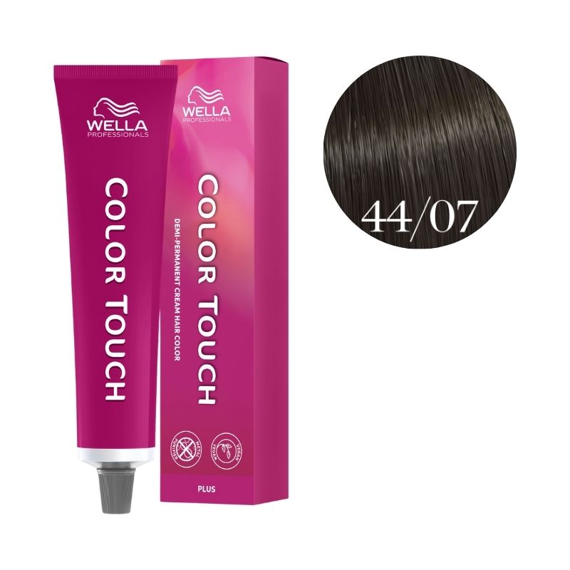 Coloration Color Touch Plus 44/07 Châtain Intense Naturel Marron Wella 60ml