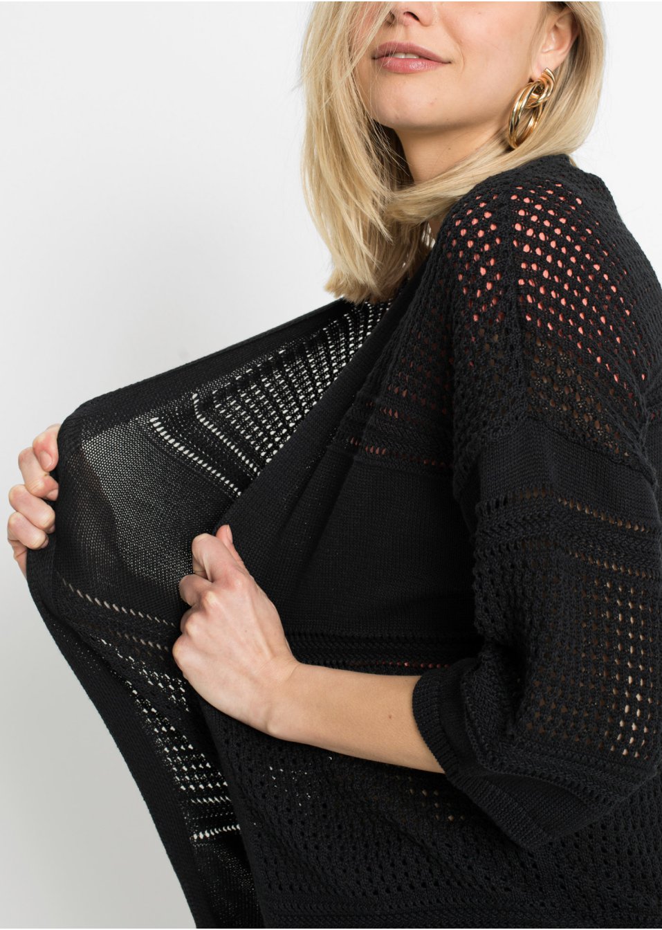 Cardigan à motif ajouré