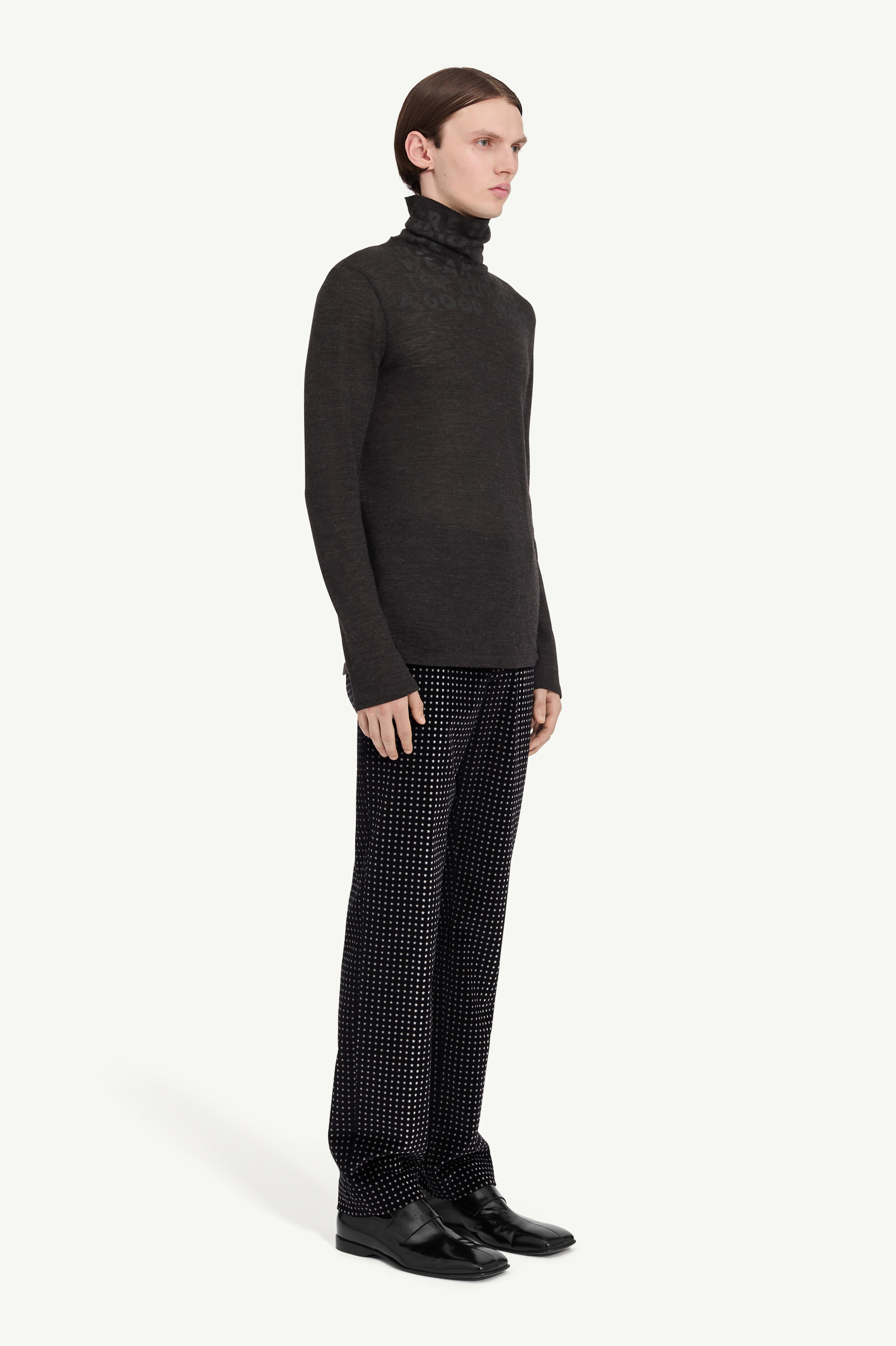 Pull col roulé à manches longues en laine pour homme | MM6