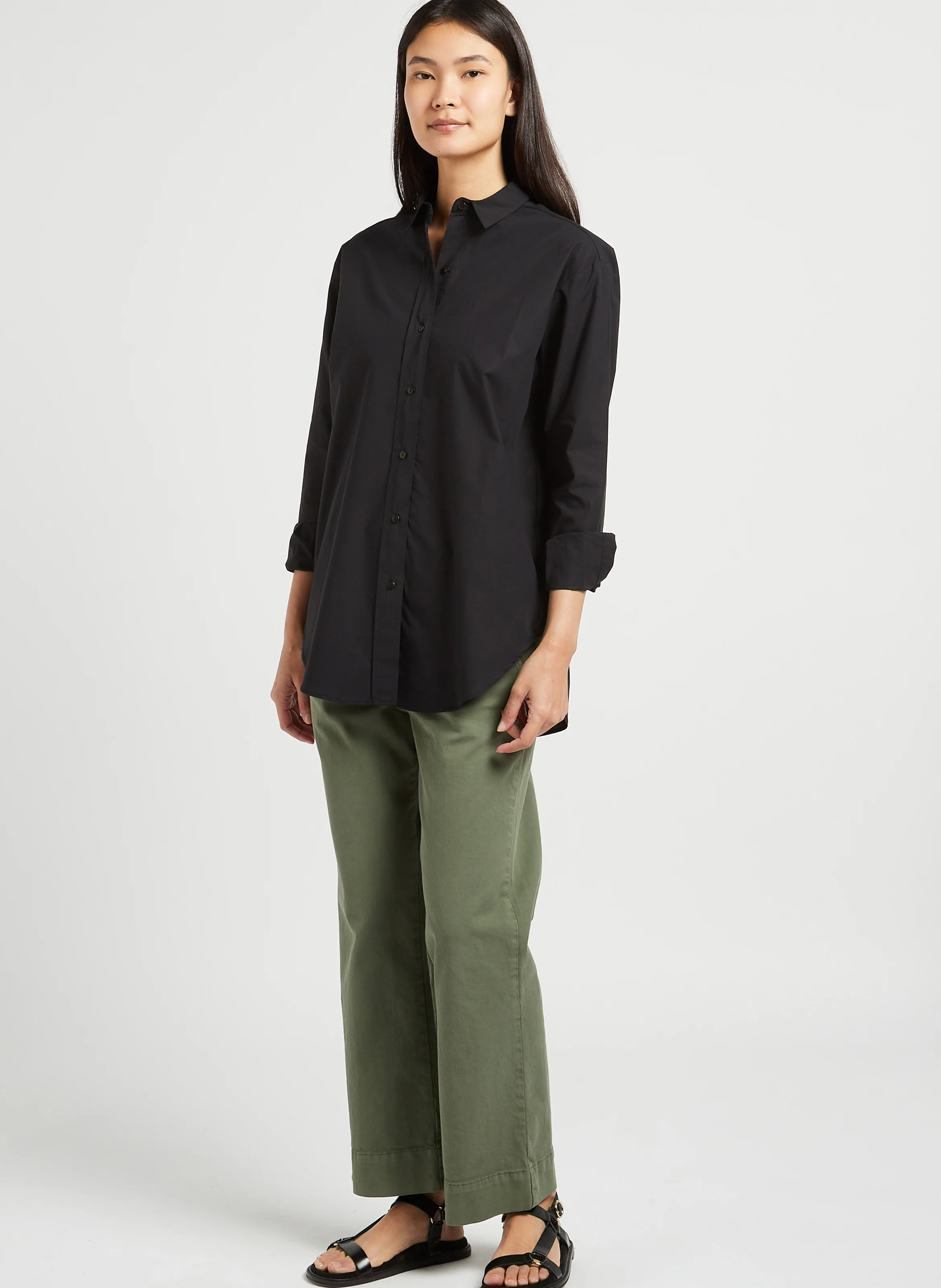 Chemise ample en coton | Noir