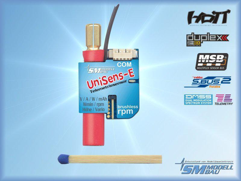 SM Modellbau Telemetriemodul UniSens-E 140 A 6-mm-LMT-Golds Telemetrie Sensor