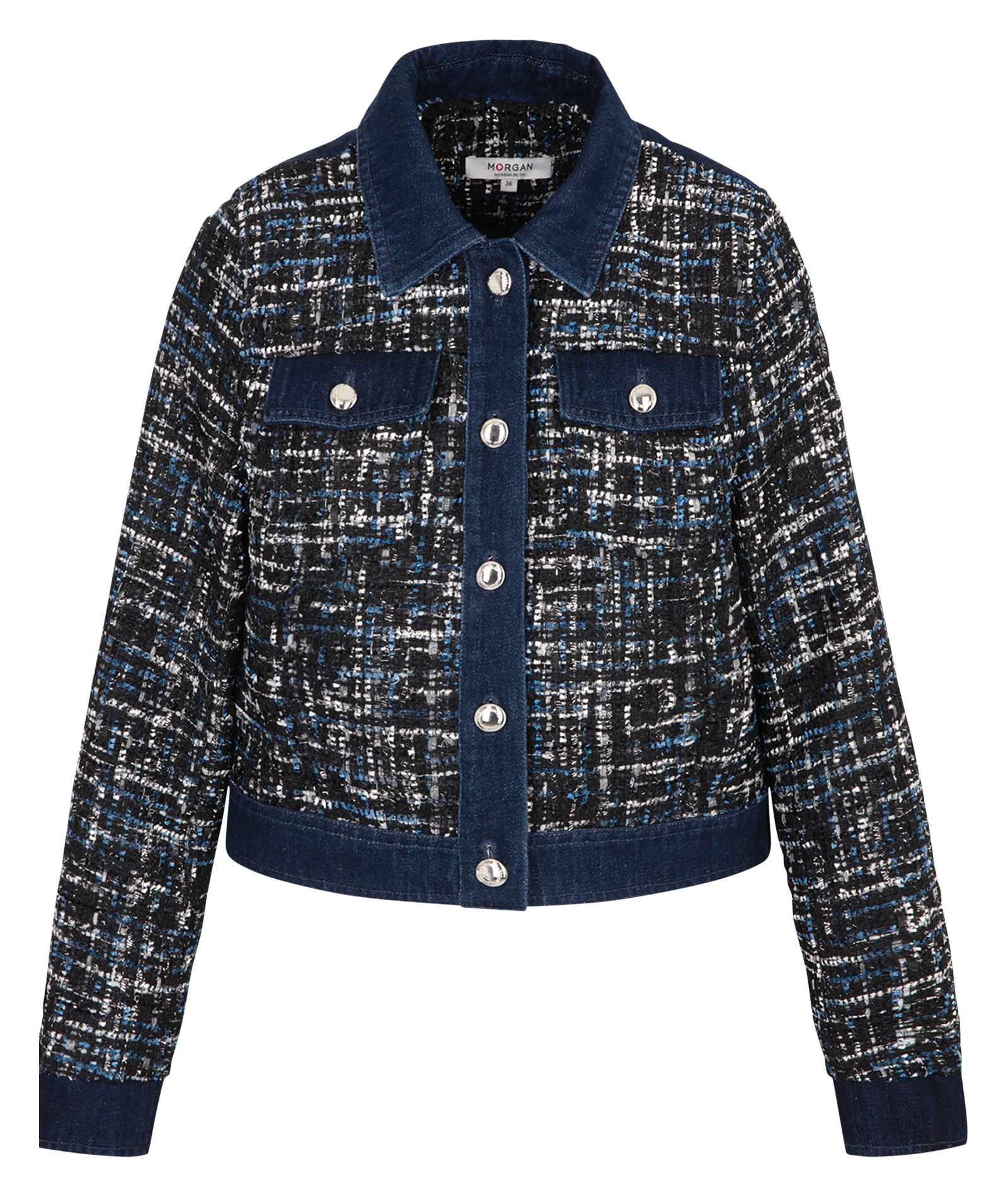VCLAR - Veste courte col chemise en tweed | Multicolore