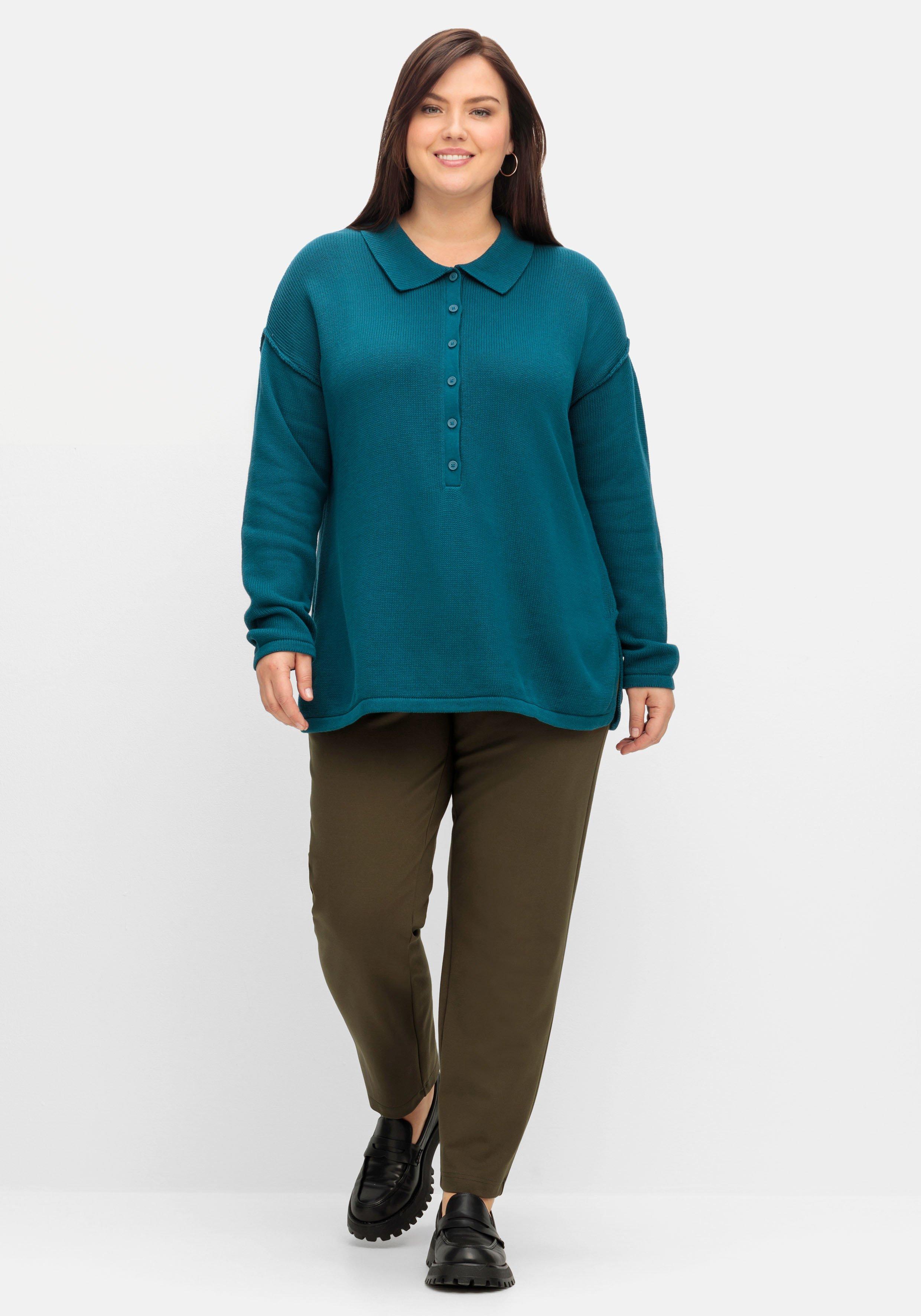 Pullover im Linksstrick, mit Polokragen