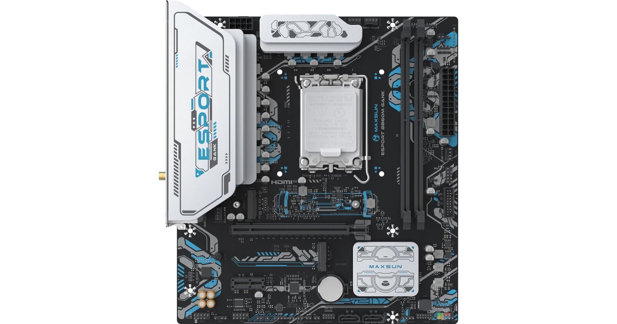 MAXSUNMS-eSport B860M GANK WIFI socket 1851 moederbord  (Zwart, RAID, Gb-LAN, WLAN, BT, Sound, µATX)