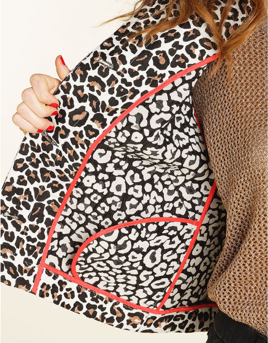 Veste beige imprimée