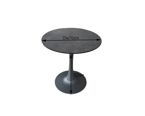 Acamp Tulip tuintafel Ø 70 H 72 cm HPL antraciet rond Gemakkelijk te reinigen Vuilafstotend Weerbestendig
