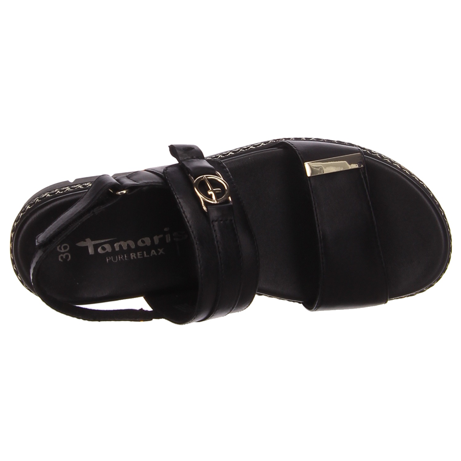 Tamaris Damen Sandale schwarz schwarz