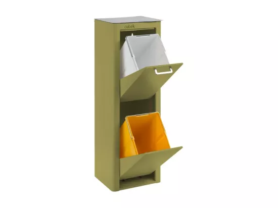 Poubelle cuisine de tri sélectif - 2 compartiments de 20L- CUBEK