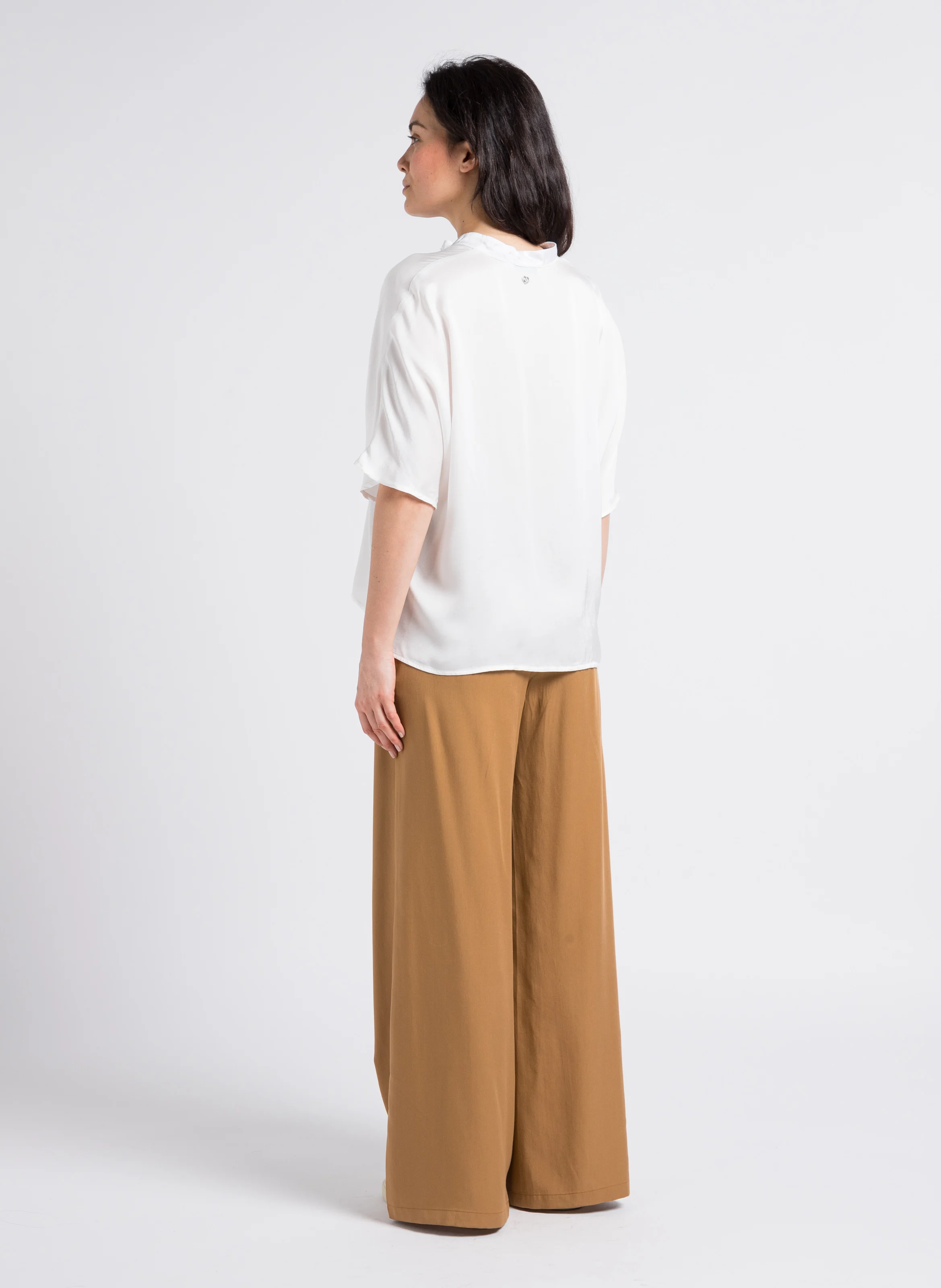 Top ample col V | Blanc